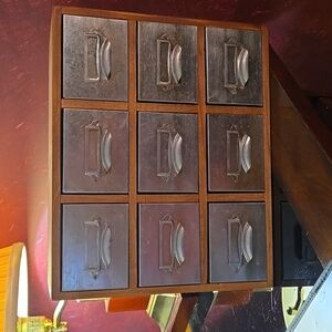 Standard General Store 2013 Wooden Apothecary Metal Drawers Desk Organizer